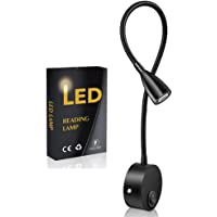 Lámpara de lectura-luz de pared LED de 2 piezas-luz de noche con recubrimiento de aluminio y con cable blanco cálido-200…